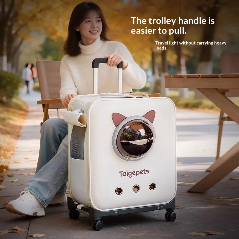 Rolling pet carrier
