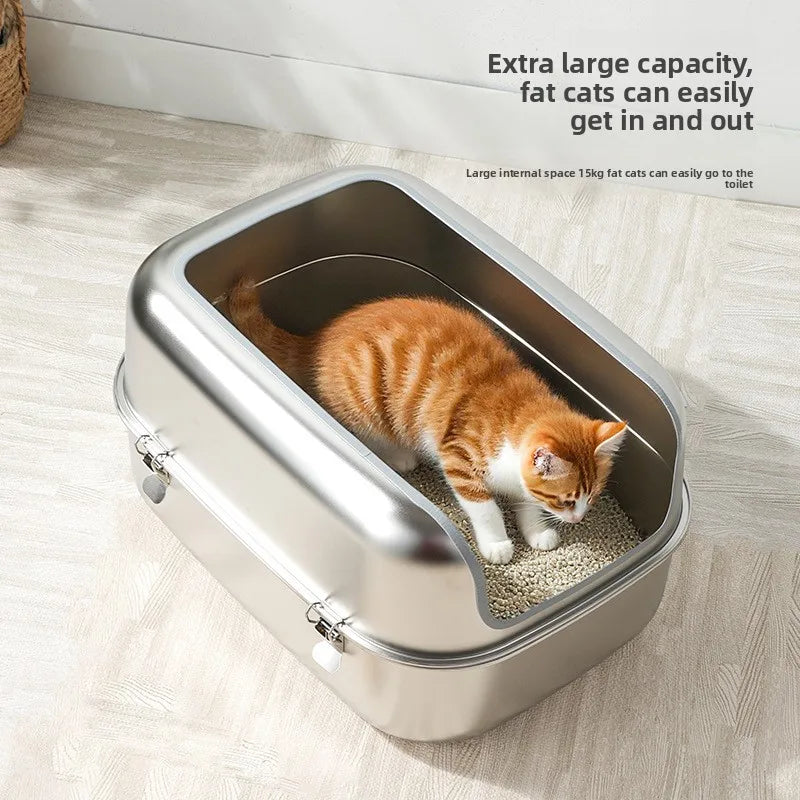 Extra Large Stainless Steel Cat Litter Box