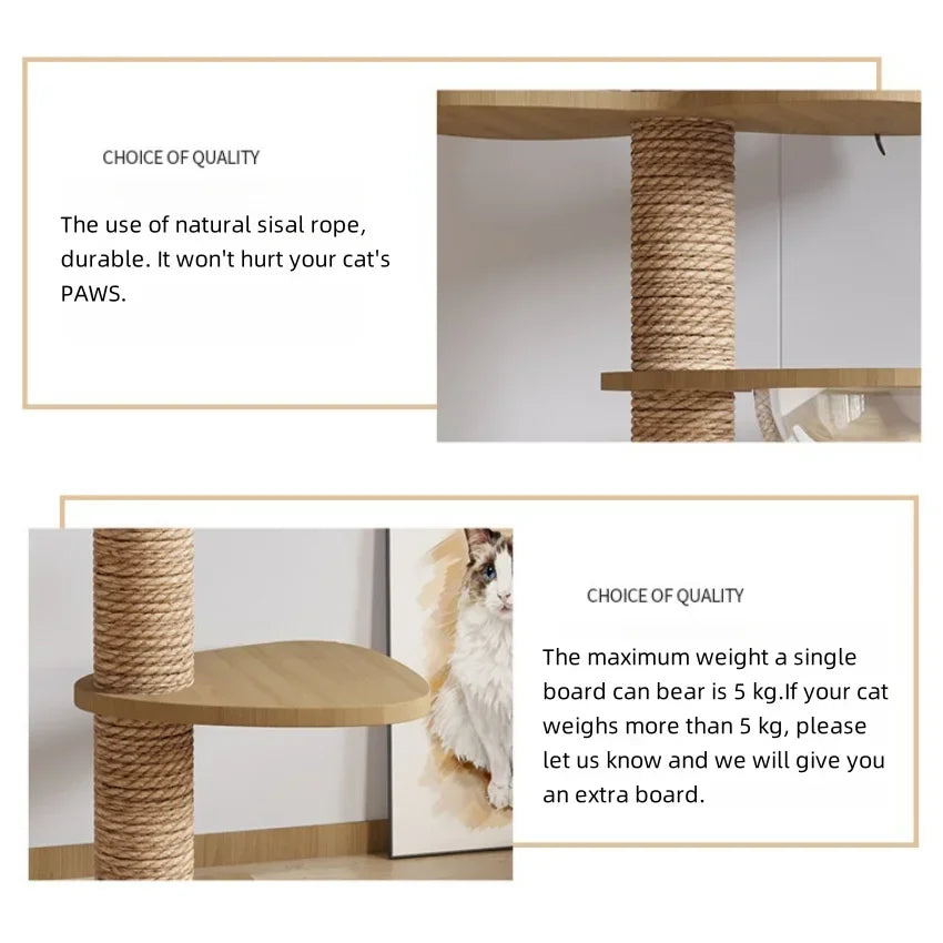 Adjustable Cat Tree House Cat Tower