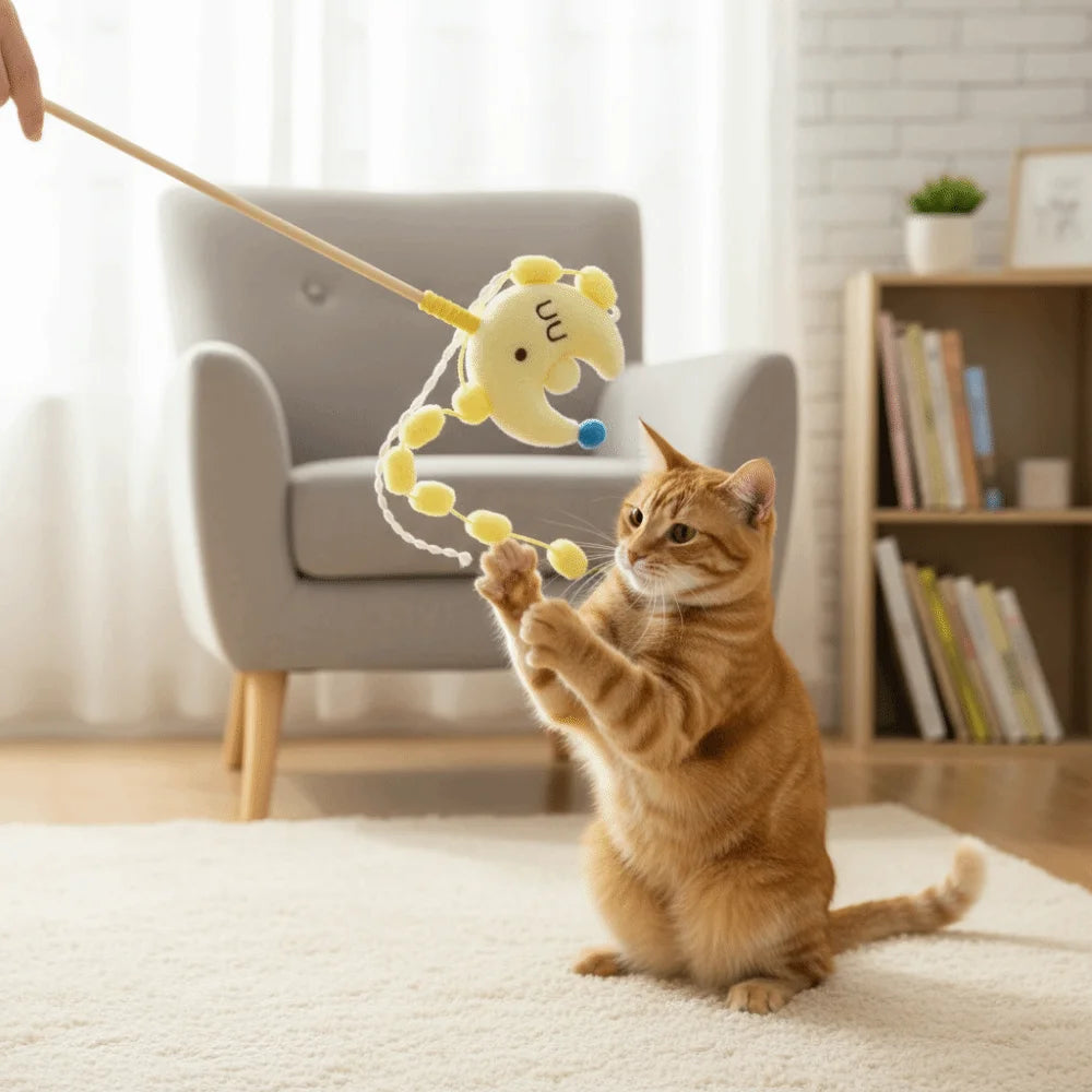 Funny Cartoon Stars Cat Teaser Stick
