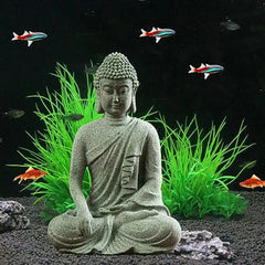 Buddha Fish Tank Decor Stone Buddha Figurines for Aquarium Zen Garden Fish Tank Statue Mini Stone Buddha Zen Sculptures Decor