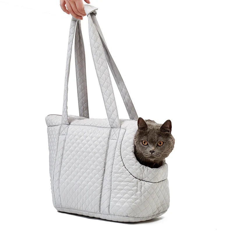 Ultra-Light Quilted Cotton Pet Carrying Bag
