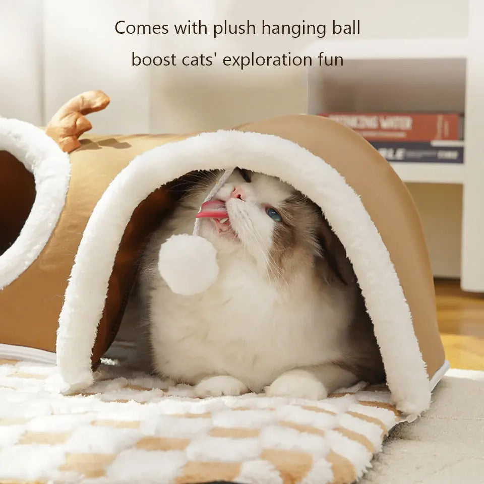 Autumn Winter Integrated Play & Sleep Cat Bed