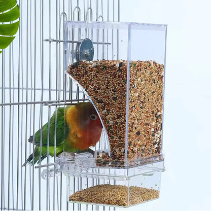 Anti-Spill Transparent Bird Food Box