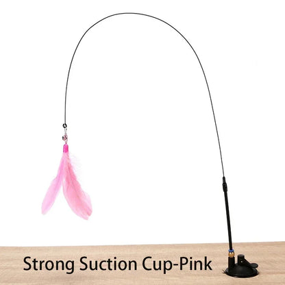 Suction Cup Cat Teasing Stick Cat Toy