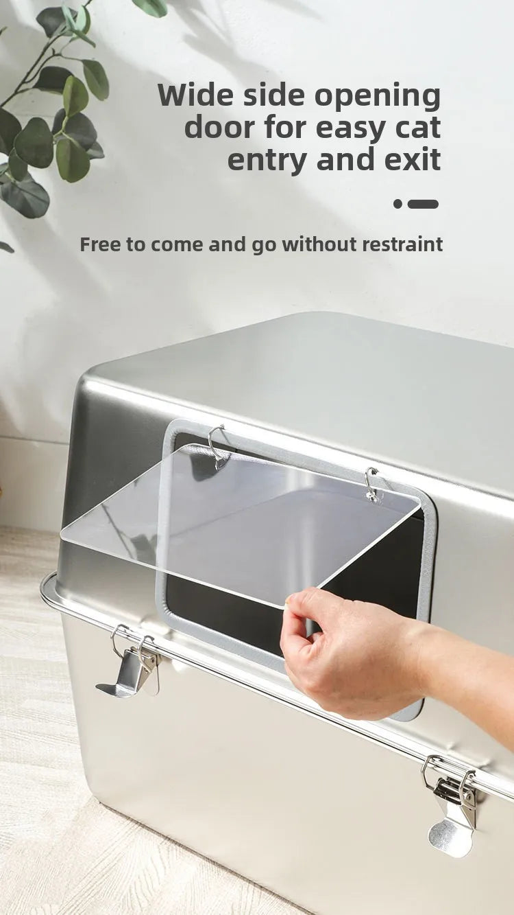 Extra Large Stainless Steel Cat Litter Box