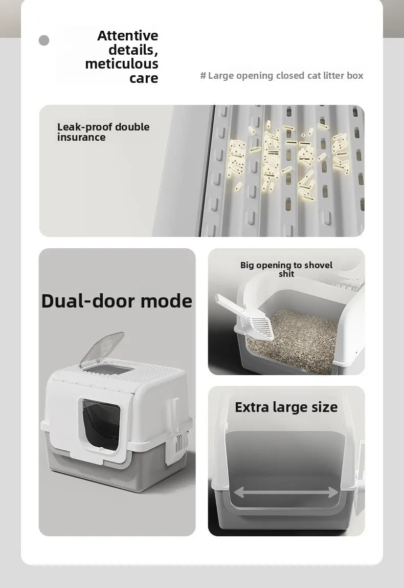 Fully Enclosed Self Cleaning Cat Litter Box