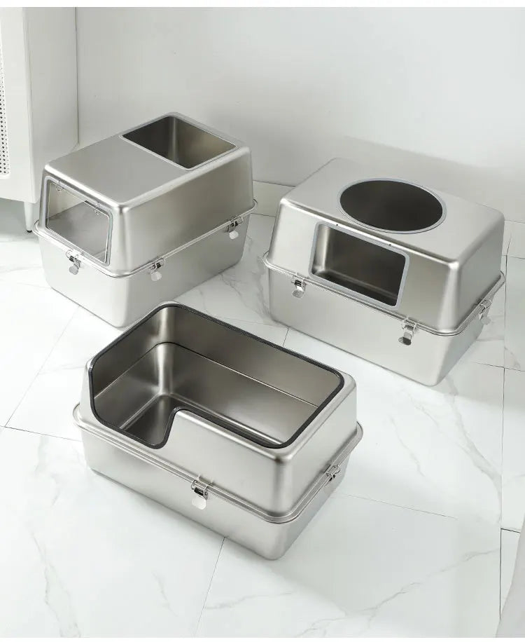 Extra Large Stainless Steel Cat Litter Box