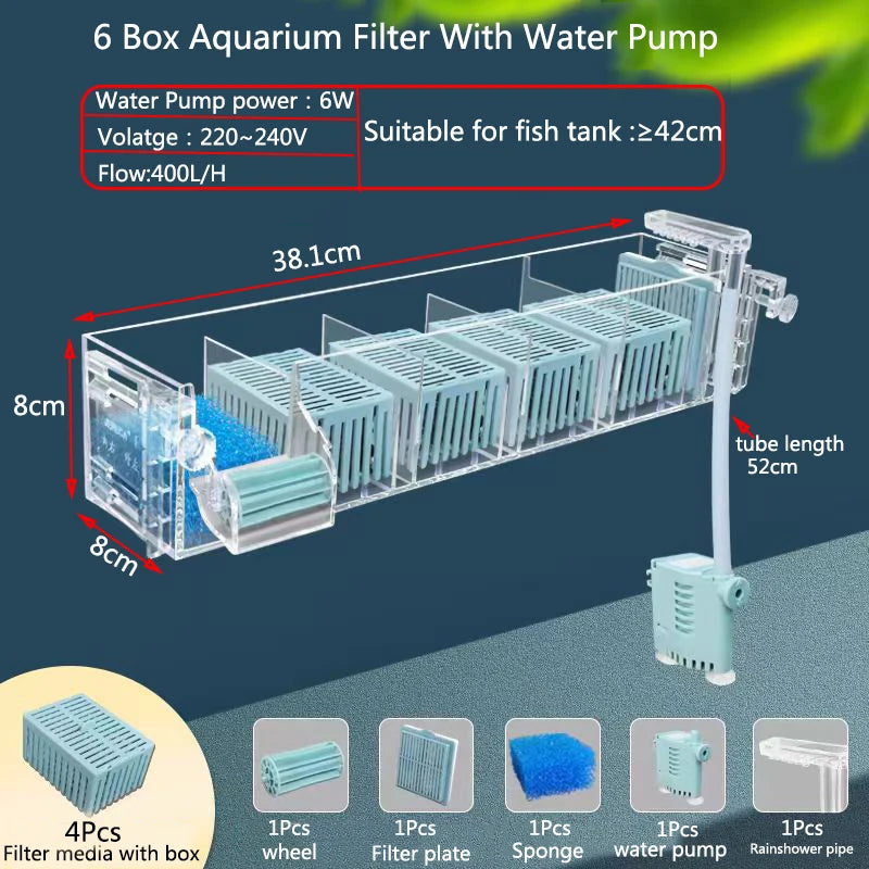 New Fish Tank Waterfall Filter Box