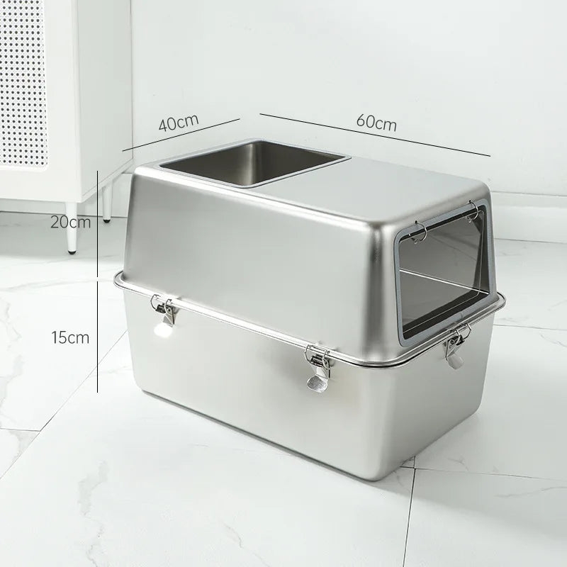 Extra Large Stainless Steel Cat Litter Box