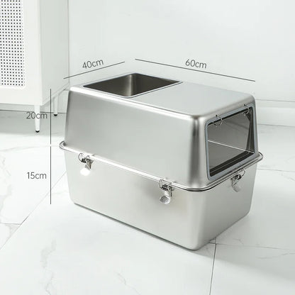 Extra Large Stainless Steel Cat Litter Box