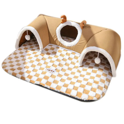 Autumn Winter Integrated Play & Sleep Cat Bed