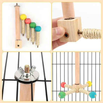 Rotating Wood Bird Perch