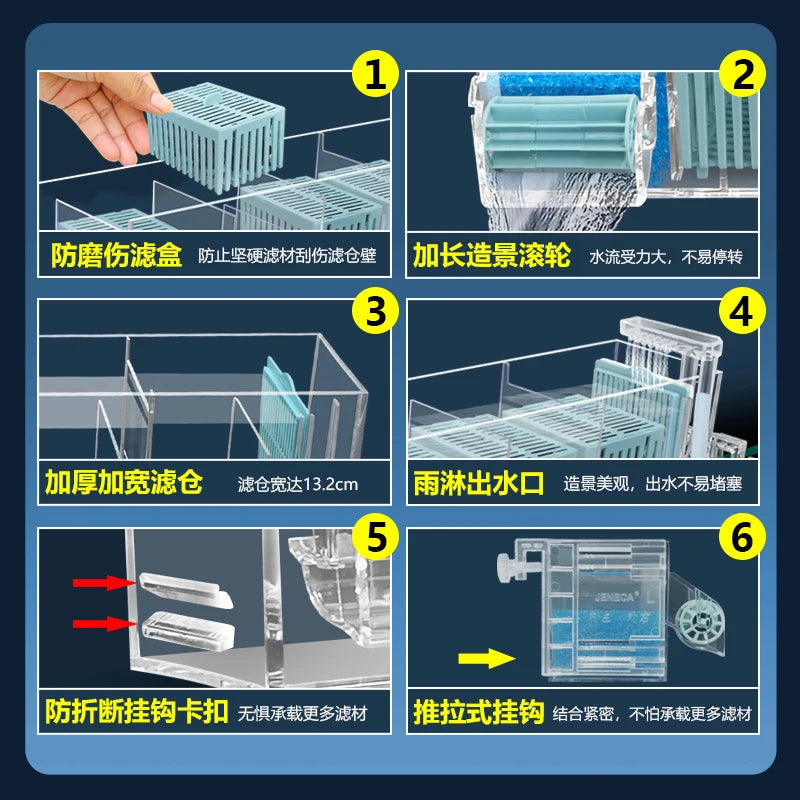 New Fish Tank Waterfall Filter Box