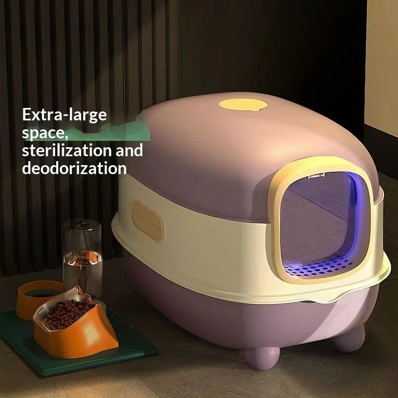 Automatic Self-Cleaning Fully Enclosed Smart Cat Litter Box