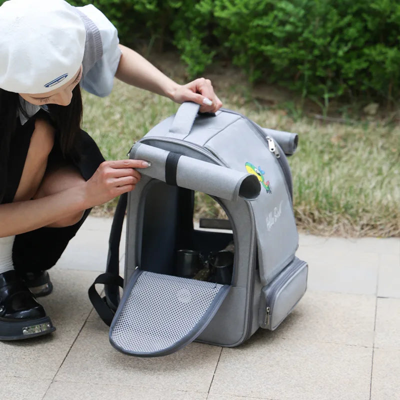 Bird Carrier with Perch and Tray