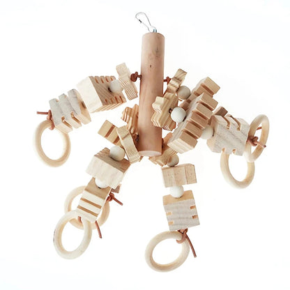 Natural Wooden Blocks Bird Chewing Toy