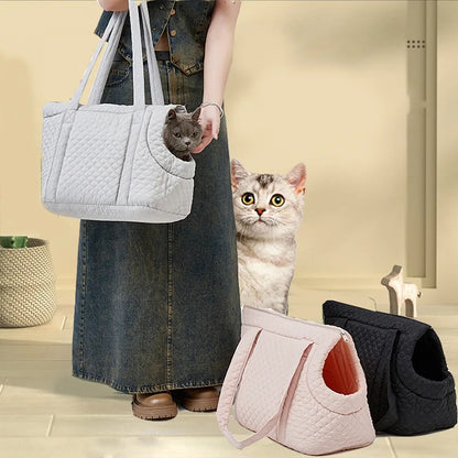 Ultra-Light Quilted Cotton Pet Carrying Bag