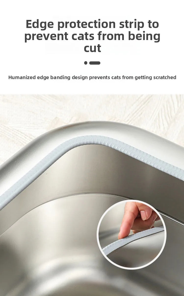 Extra Large Stainless Steel Cat Litter Box