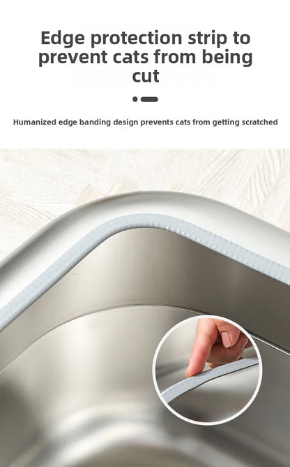 Extra Large Stainless Steel Cat Litter Box