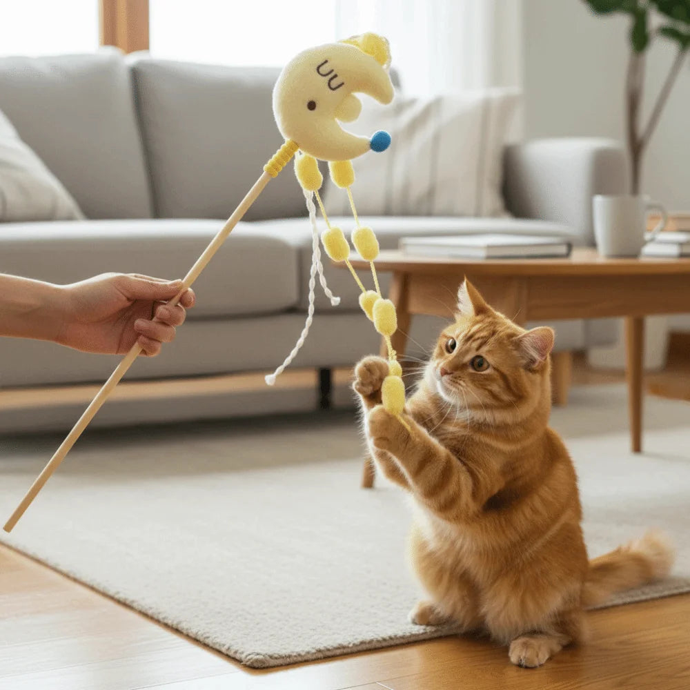 Funny Cartoon Stars Cat Teaser Stick