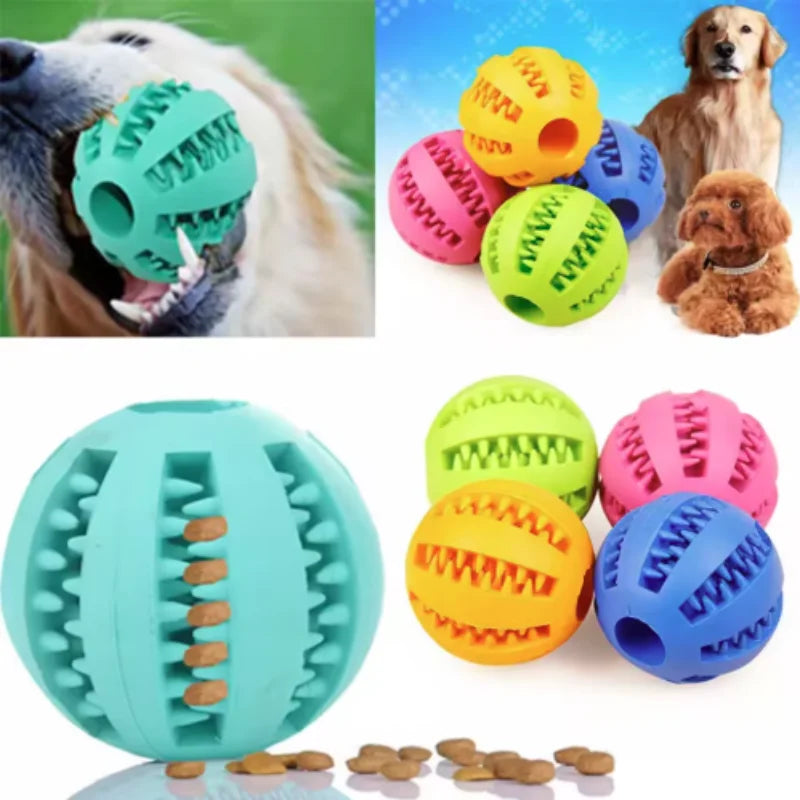 Interactive Dog Food Ball Rubber Chew Toy