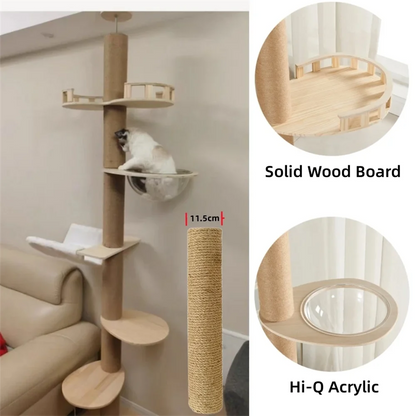 Adjustable Cat Tree House Cat Tower