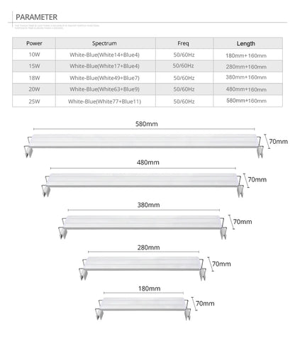 Aquarium LED Light Super Slim Fish Tank