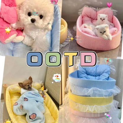 Cute Lace-Trimmed Cat Princess Sofa Bed