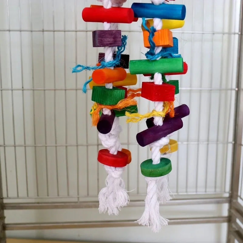 Colorful Wooden Parrot Chew Toys