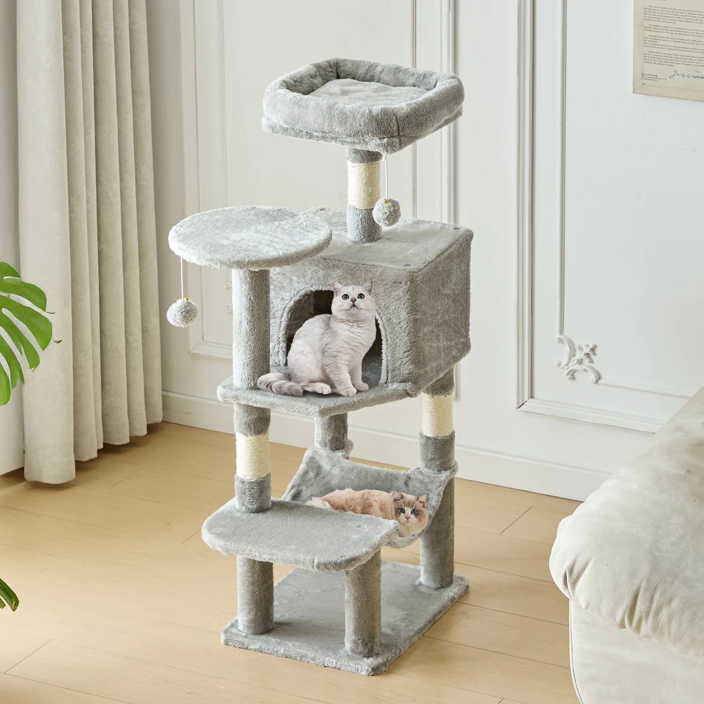 44 Inch Tall Cat Tree Tower for Multiple Cats