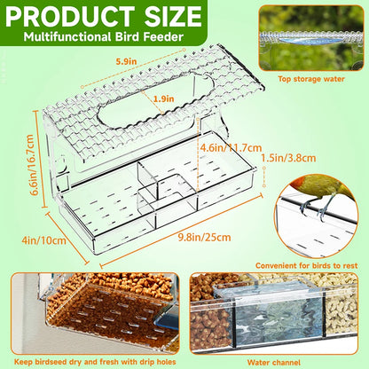 Acrylic Clear Window Bird Feeders With Strong Suction Cups