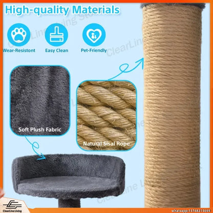 Large Multi-Tier Cat Tree with Cozy Beds
