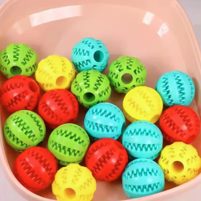 Interactive Dog Food Ball Rubber Chew Toy