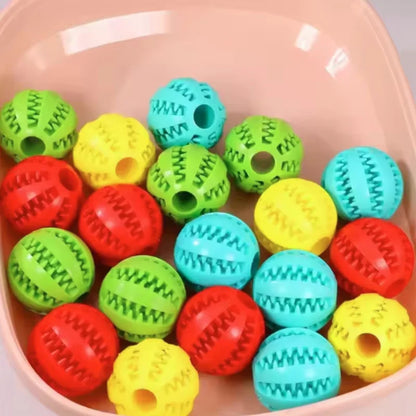 Interactive Dog Food Ball Rubber Chew Toy