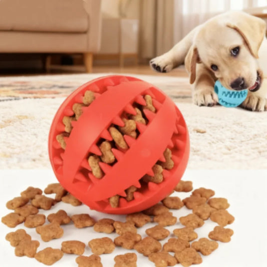 Interactive Dog Food Ball Rubber Chew Toy