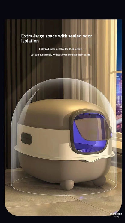 Automatic Self-Cleaning Fully Enclosed Smart Cat Litter Box