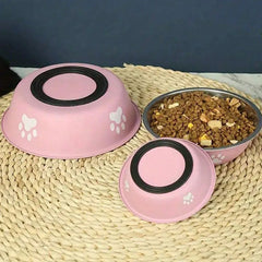 Stainless Steel Pet Bowl with Non-Slip Silicone Base Anti-Tip Over Large Capacity Food Water Bowl for Dogs Cats
