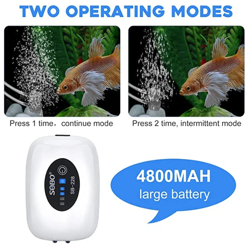 Rechargeable USB Fish Tank Air Pump
