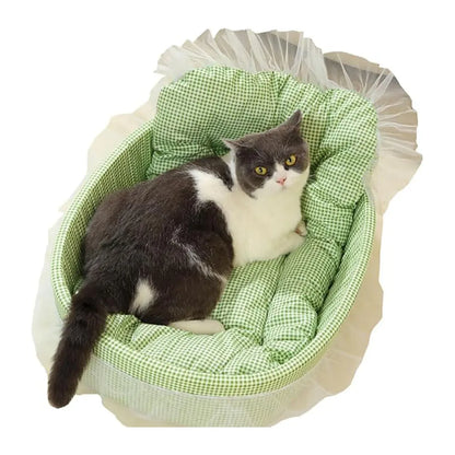 Cute Lace-Trimmed Cat Princess Sofa Bed