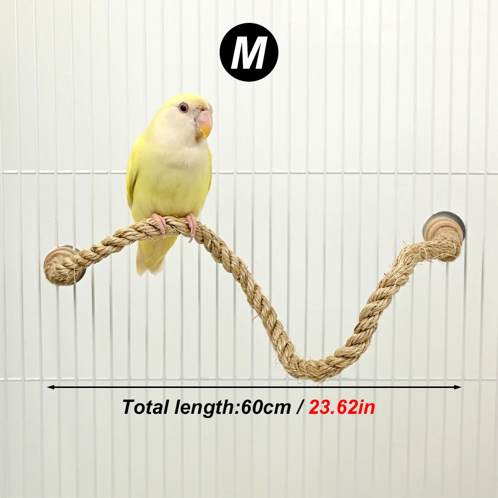 1 PC Bird Climbing Rope Bendable Chew-Proof Perch with Secure Ends Bird Toy for Pet Parrots Mental Stimulation & Cage Enrichment