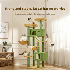 Cactus Shape Cat Tree Tower with Sisal Scratching Post Cat Condo Bed Integrated Climbing Tree Multi-Level Tall Cat Scratche