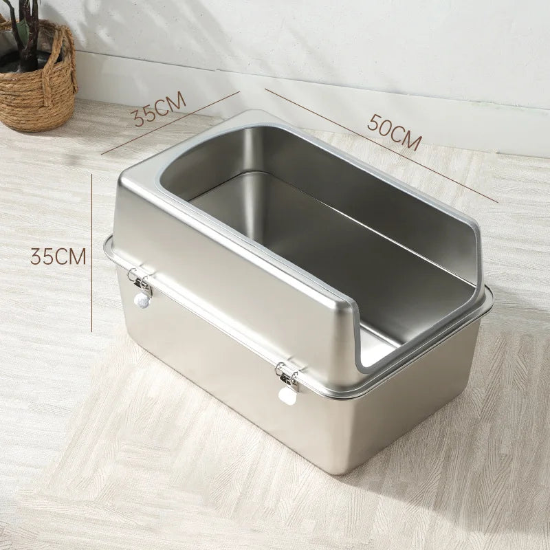 Extra Large Stainless Steel Cat Litter Box