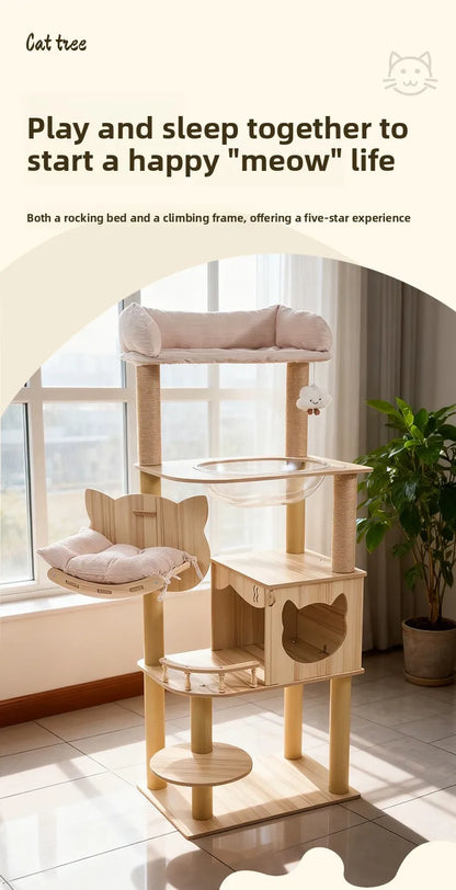 Large Wooden Cat Tree House