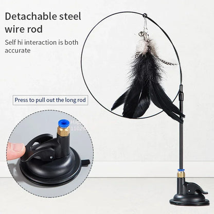 Suction Cup Cat Teasing Stick Cat Toy