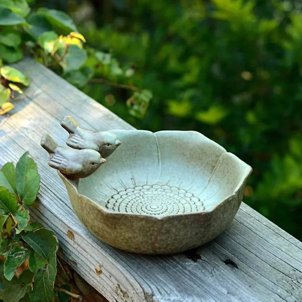 Ceramic Birdbath Bowl Bird Feeder