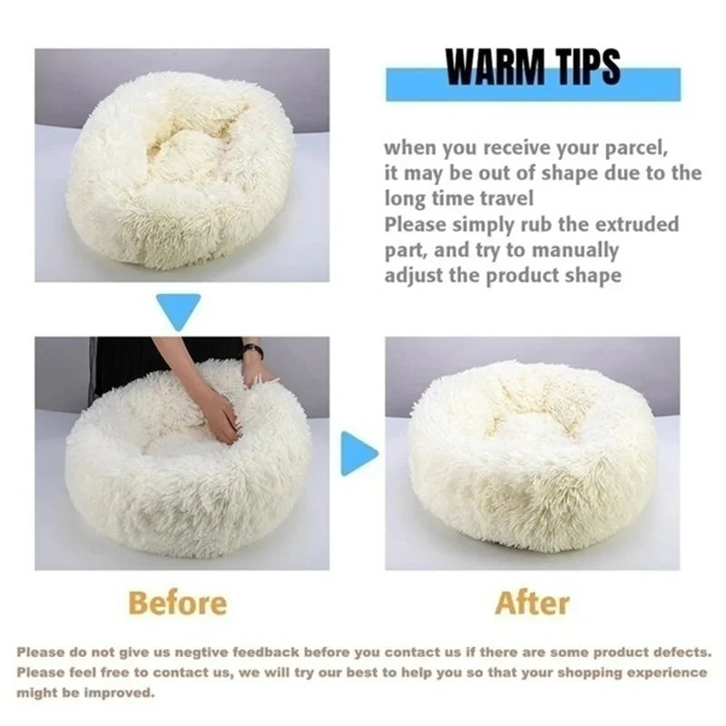 Winter Warm Round Dog Bed