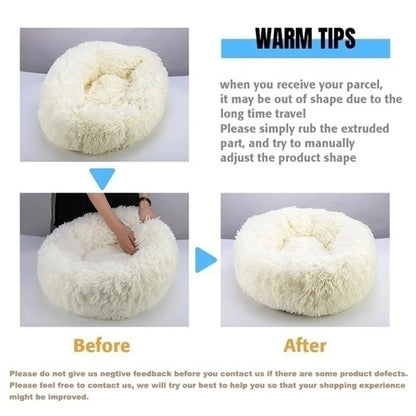 Winter Warm Round Dog Bed