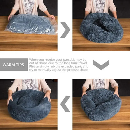 Winter Warm Round Dog Bed