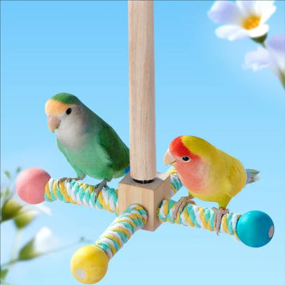 Rotating Wood Bird Perch